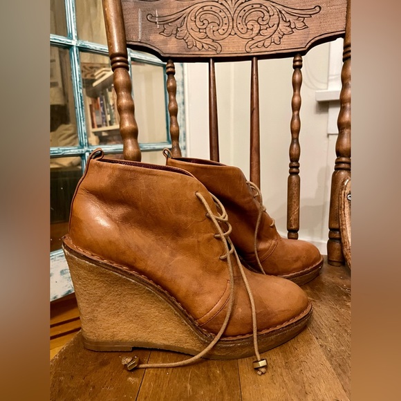 Brown leather ankle boots Size 38 - Picture 3 of 3